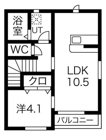 ダンクオーレ(1LDK/2階)の間取り写真