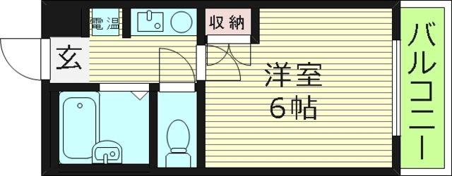 エムロード蒲生(1K/2階)の間取り写真