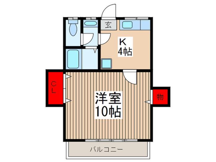 サンハイツ遠藤(1K/2階)の間取り写真