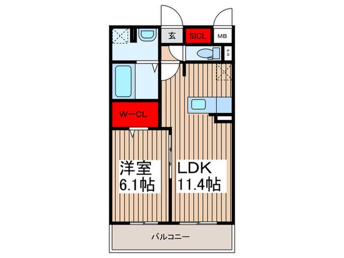 リオラ I(1LDK/3階)の間取り写真