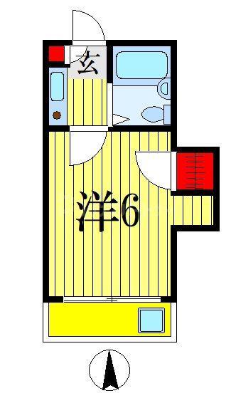ジュネパレス稲毛東(1K/1階)の間取り写真