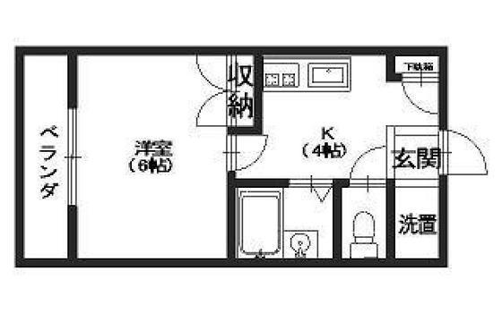 第2植野ビル(1K/2階)の間取り写真