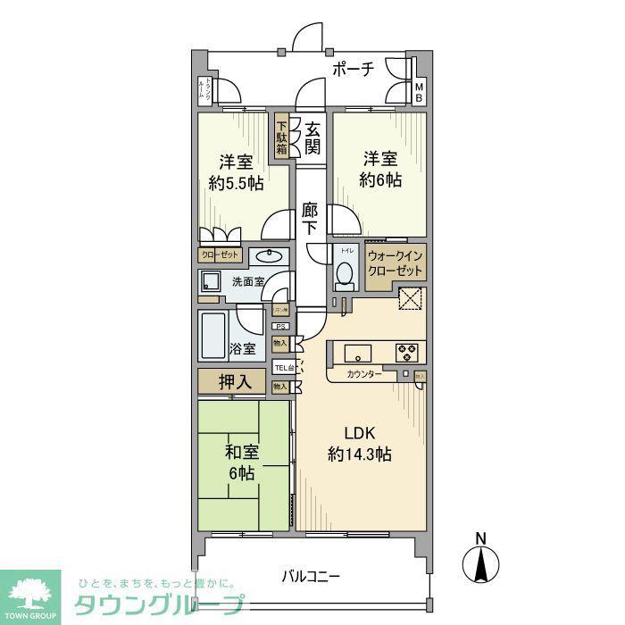 グレーシアステイツいずみ野(3LDK/2階)の間取り写真