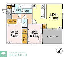フェリーチェ(2LDK/3階)の間取り写真