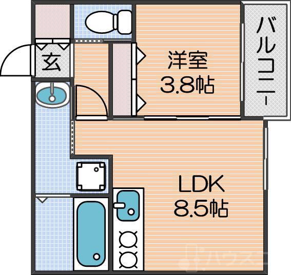 ウィン玉出II(1LDK/1階)の間取り写真