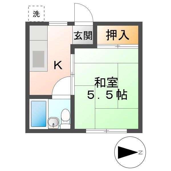 LIVE12マンション(1K/1階)の間取り写真