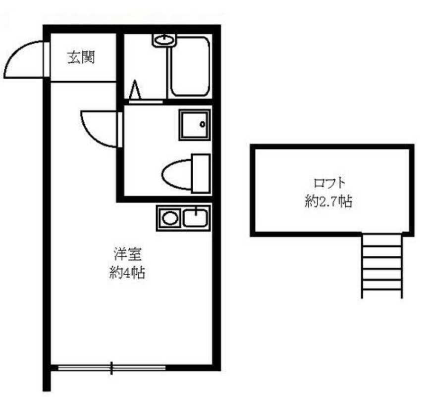 ブランドール北見方(ワンルーム/1階)の間取り写真