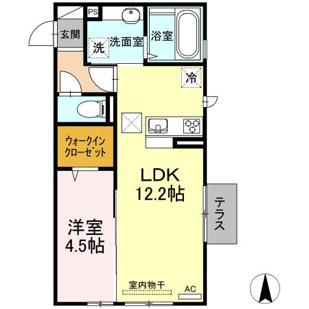 ラニー ラグーン(1LDK/1階)の間取り写真