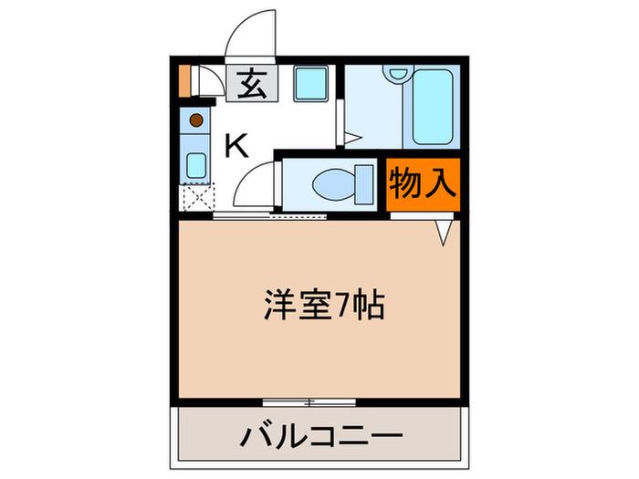 ハイツ中川(1K/1階)の間取り写真