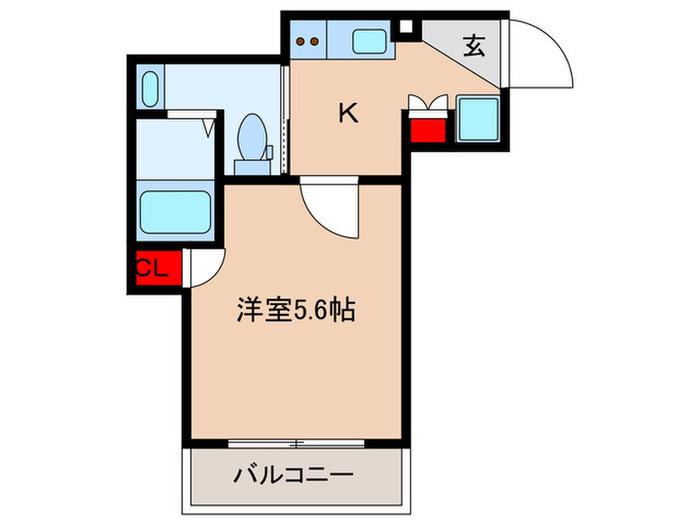 ロイヤル東十条(1K/2階)の間取り写真