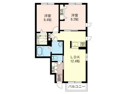 キャトル フィーユ(2LDK/1階)の間取り写真