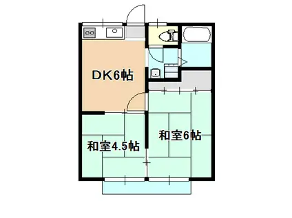 コーポ三村(2DK/1階)の間取り写真