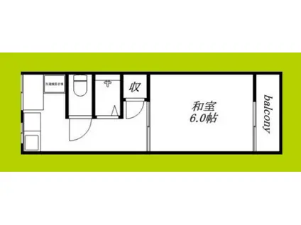 木村第7文化(1DK/2階)の間取り写真
