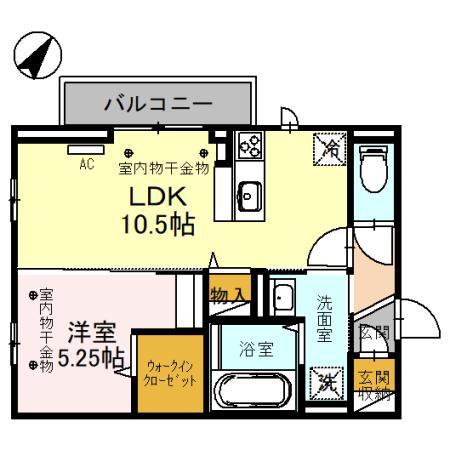Dレジデンス兼六元町II(1LDK/2階)の間取り写真