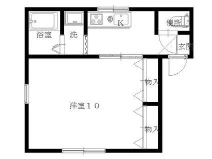 カルテット(1K/2階)の間取り写真