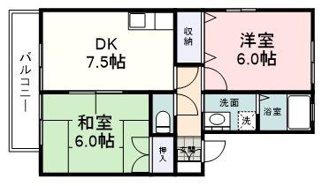 アルシオーネ(2DK/2階)の間取り写真