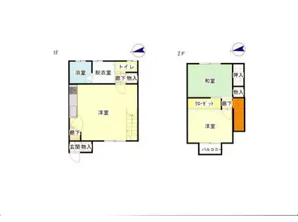 ファインホーム上町(2LDK/1階)の間取り写真