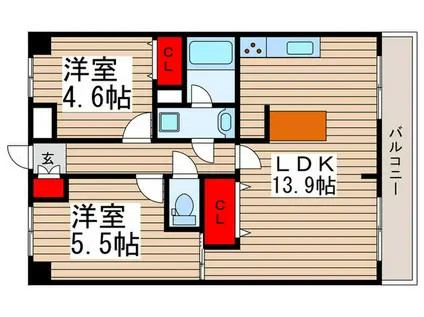 ラ・フォレ薬円台(2LDK/5階)の間取り写真