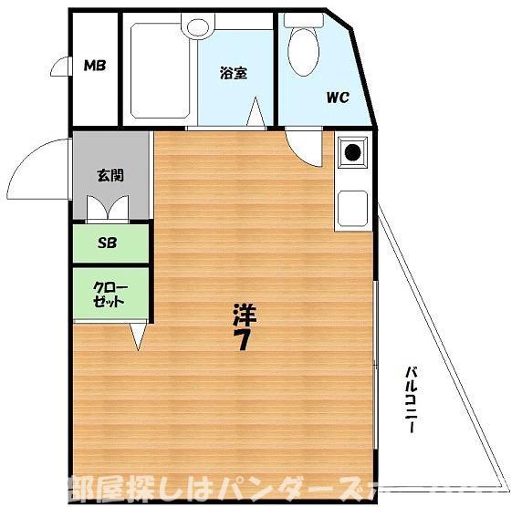 シャンテー津田(ワンルーム/3階)の間取り写真