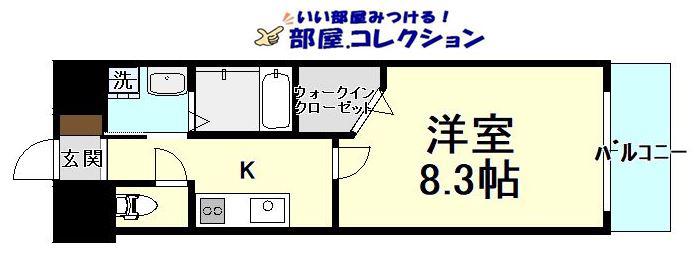ギャラン竪町NEO(1K/11階)の間取り写真