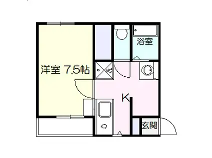 ヴィラヤマダ(1K/2階)の間取り写真