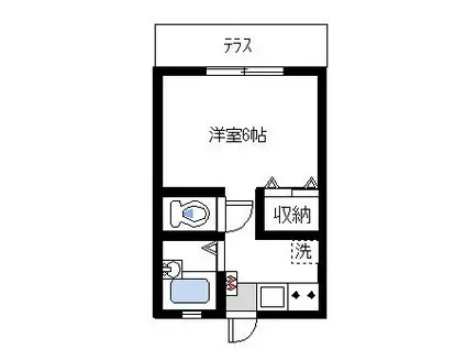 THE A CLASS(1K/2階)の間取り写真