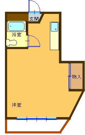 Y・Nビル(ワンルーム/2階)の間取り写真