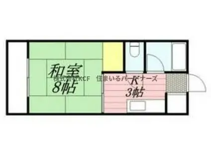 プレアール国分II(1K/1階)の間取り写真