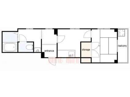 サンシャイン下沢(1DK/2階)の間取り写真