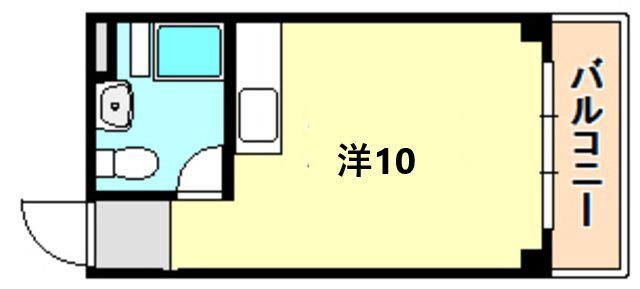 新神戸マンション北館(ワンルーム/4階)の間取り写真
