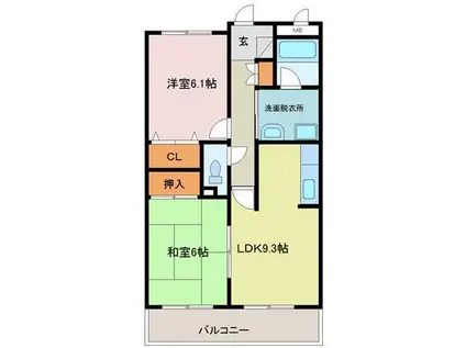 エムグラヴィス(2LDK/3階)の間取り写真