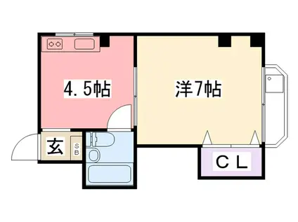 千代サンライフ(1DK/3階)の間取り写真