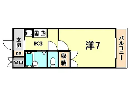 カーサ・ジュピター(1K/3階)の間取り写真