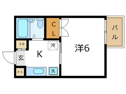 エクセレンスコサコ(1K/2階)の間取り写真