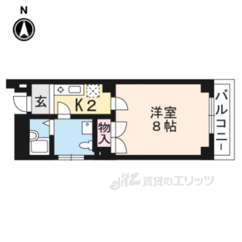 百楽ビル(1K/4階)の間取り写真