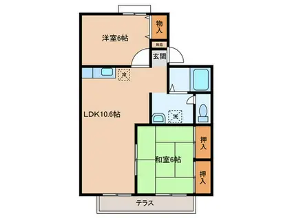 フォレストパークA棟(2LDK/2階)の間取り写真