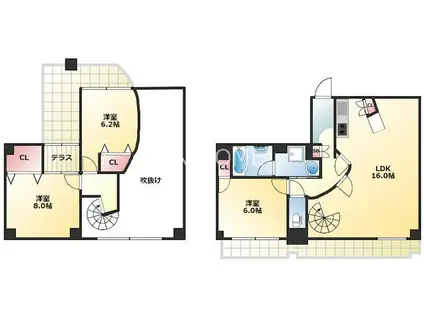 CITY SPIRE難波プレミア(3LDK/11階)の間取り写真