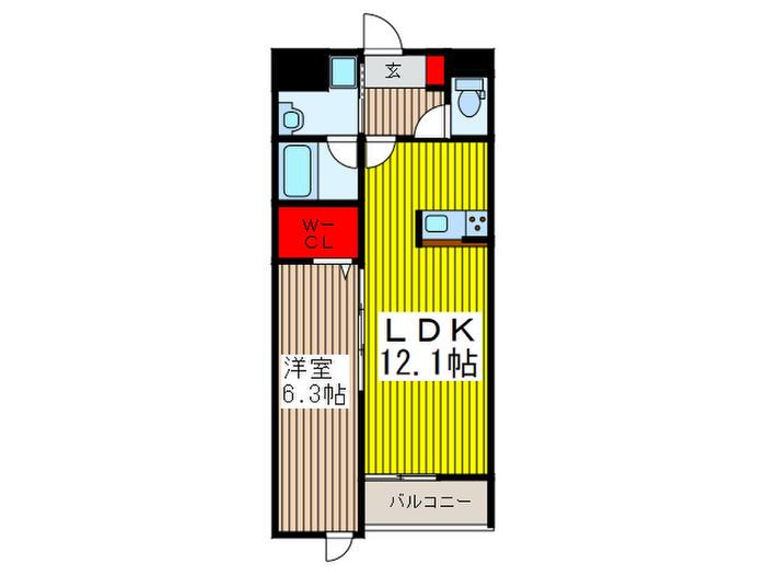 リトルロックス(1LDK/3階)の間取り写真