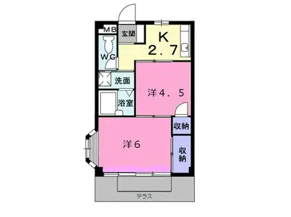 エルディム大谷(2K/1階)の間取り写真