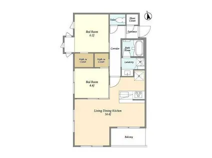 ガーデン東新宿(2LDK/5階)の間取り写真