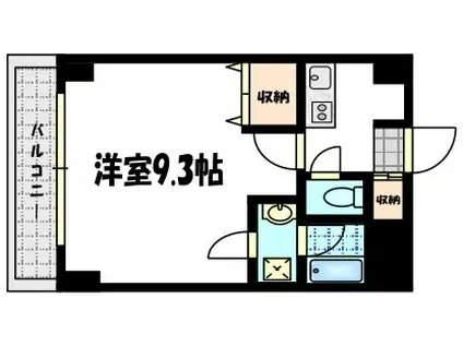 プラザ五条鴨川(1K/2階)の間取り写真