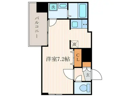 アクアプレイス京都二条城(ワンルーム/4階)の間取り写真