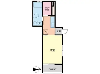 PISO自由が丘(ワンルーム/1階)の間取り写真