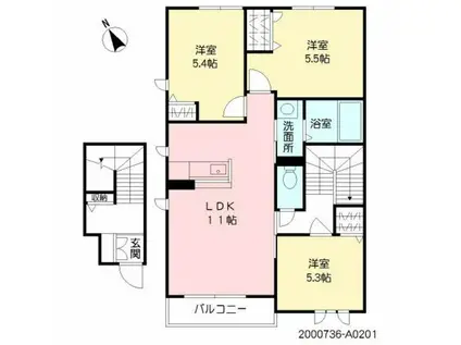 サンミズハ A棟(3LDK/2階)の間取り写真