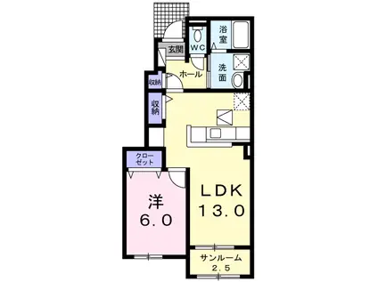 メゾン・ド・エレガンIV(1LDK/1階)の間取り写真