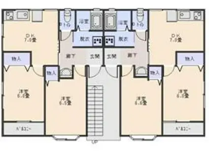 フォレスト北山(2DK/1階)の間取り写真
