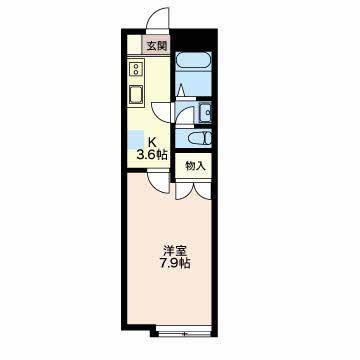 シェロファームB(1K/2階)の間取り写真
