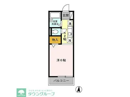 セジュール東川口(ワンルーム/1階)の間取り写真