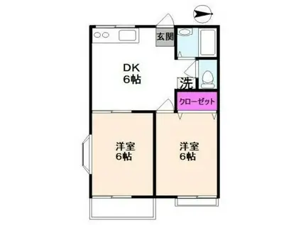エース一里塚(2DK/1階)の間取り写真
