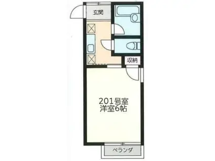 ホワイトレジデンス(1K/2階)の間取り写真